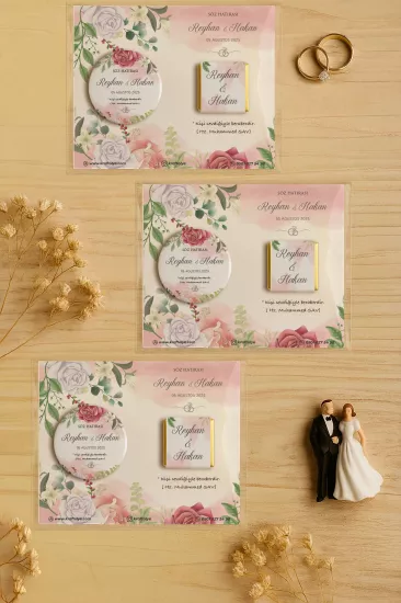 Söz Nişan Kına Nikah Düğün Hatırası Çikolatalı Metal Açacak Magnet