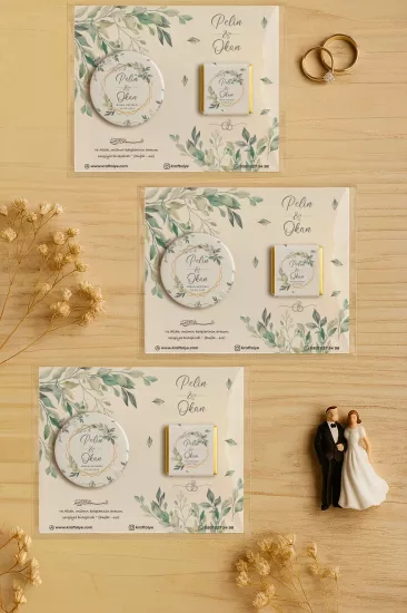 Söz Nişan Kına Nikah Düğün Hatırası Çikolatalı Metal Açacak Magnet