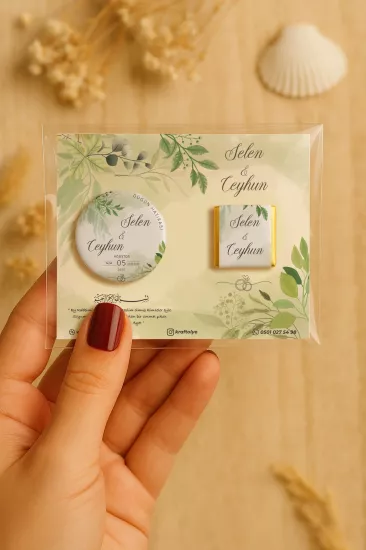 Söz Nişan Kına Nikah Düğün Hatırası Çikolatalı Metal Açacak Magnet