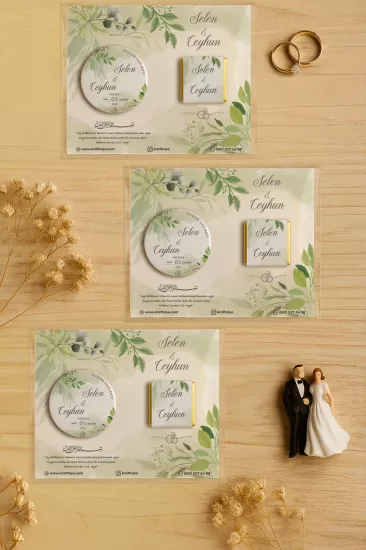 Söz Nişan Kına Nikah Düğün Hatırası Çikolatalı Metal Açacak Magnet