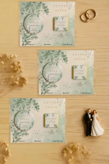 Söz Nişan Kına Nikah Düğün Hatırası Çikolatalı Metal Açacak Magnet