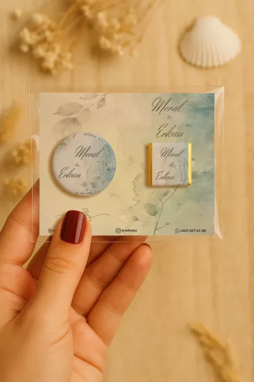 Söz Nişan Kına Nikah Düğün Hatırası Çikolatalı Metal Açacak Magnet