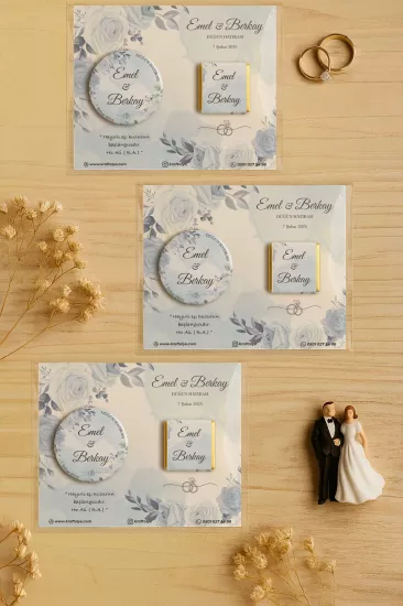 Söz Nişan Kına Nikah Düğün Hatırası Çikolatalı Metal Açacak Magnet