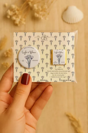 Söz Nişan Kına Nikah Düğün Hatırası Çikolatalı Metal Açacak Magnet