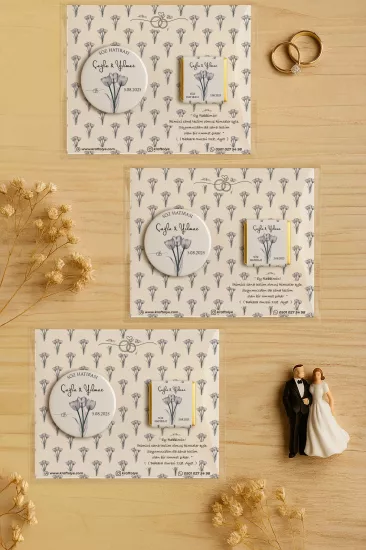 Söz Nişan Kına Nikah Düğün Hatırası Çikolatalı Metal Açacak Magnet