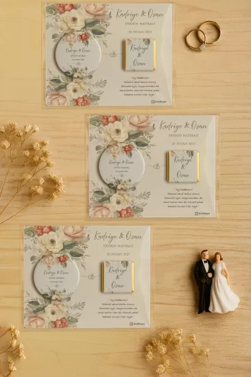Söz Nişan Kına Nikah Düğün Hatırası Çikolatalı Metal Açacak Magnet