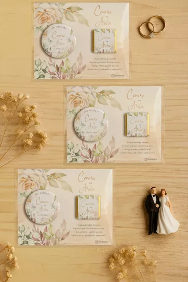 Söz Nişan Kına Nikah Düğün Hatırası Çikolatalı Metal Açacak Magnet
