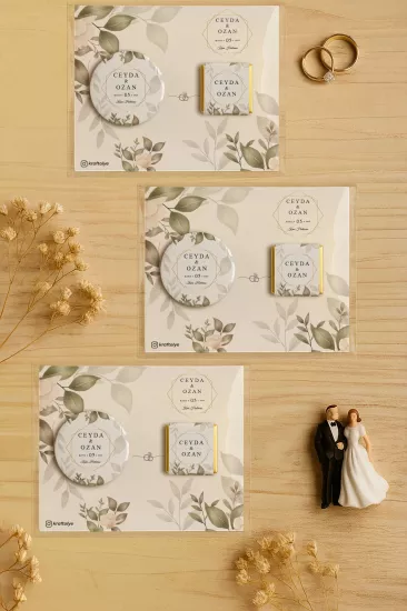 Söz Nişan Kına Nikah Düğün Hatırası Çikolatalı Metal Açacak Magnet