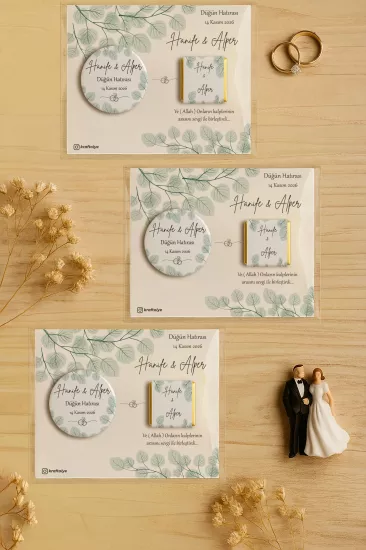 Söz Nişan Kına Nikah Düğün Hatırası Çikolatalı Metal Açacak Magnet