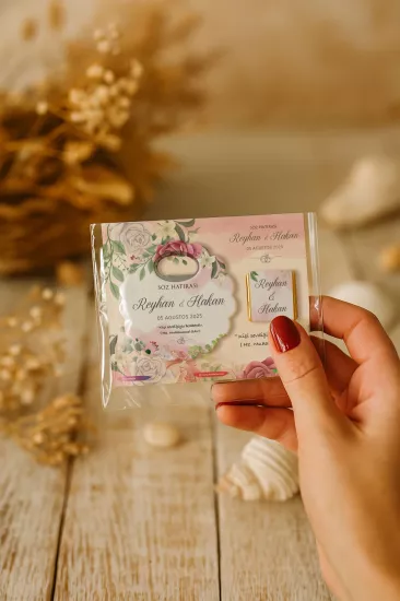 Çikolatalı Papatya Bardak Altlığı Açacak Magnet – Söz, Nişan, Kına, Nikah, Düğün Hediyesi