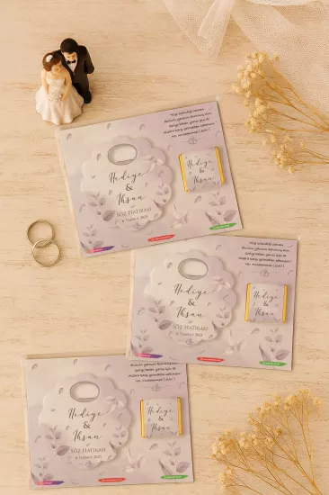Çikolatalı Papatya Bardak Altlığı Açacak Magnet – Söz, Nişan, Kına, Nikah, Düğün Hediyesi