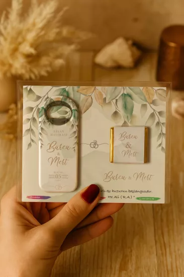 Çikolatalı Uzun Açacak Magnet – Söz, Nişan, Kına, Nikah, Düğün Hediyelikleri