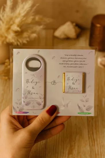 Çikolatalı Uzun Açacak Magnet – Söz, Nişan, Kına, Nikah, Düğün Hediyelikleri