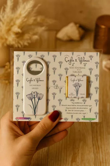 Çikolatalı Uzun Açacak Magnet – Söz, Nişan, Kına, Nikah, Düğün Hediyelikleri
