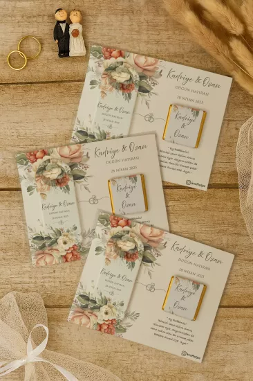 Çikolatalı Uzun Açacak Magnet – Söz, Nişan, Kına, Nikah, Düğün Hediyelikleri