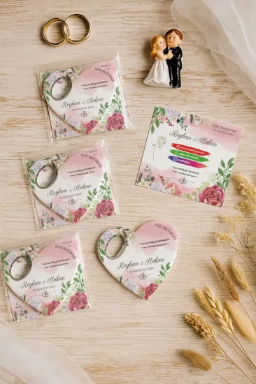 Kartlı Kalp Açacak Magnet – Söz, Nişan, Kına, Nikah, Düğün Hatırası