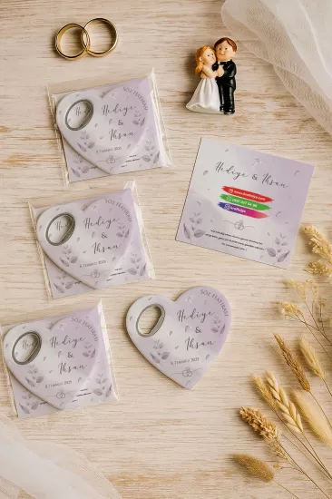 Kartlı Kalp Açacak Magnet – Söz, Nişan, Kına, Nikah, Düğün Hatırası