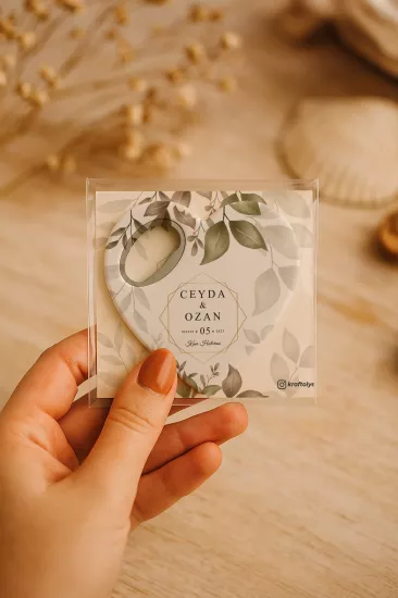 Kartlı Kalp Açacak Magnet – Söz, Nişan, Kına, Nikah, Düğün Hatırası