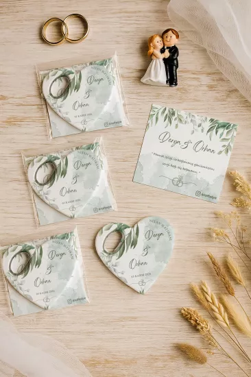 Kartlı Kalp Açacak Magnet – Söz, Nişan, Kına, Nikah, Düğün Hatırası