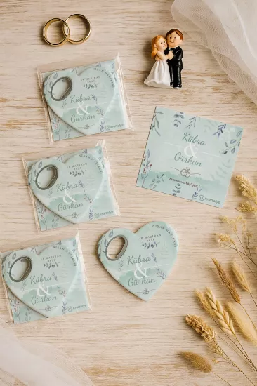 Kartlı Kalp Açacak Magnet – Söz, Nişan, Kına, Nikah, Düğün Hatırası
