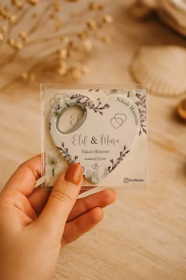 Kartlı Kalp Açacak Magnet – Söz, Nişan, Kına, Nikah, Düğün Hatırası