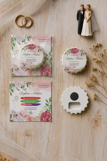 Söz Nişan Kına Nikah Düğün Hatırası – Jelatin Kartlı Kapak Açacak Magnet