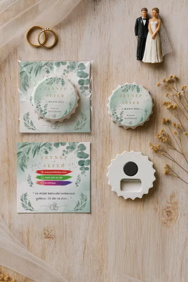 Söz Nişan Kına Nikah Düğün Hatırası – Jelatin Kartlı Kapak Açacak Magnet