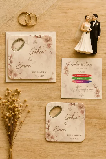Kartlı Kare Açacak Magnet – Söz, Nişan, Kına, Nikah, Düğün Hediyesi