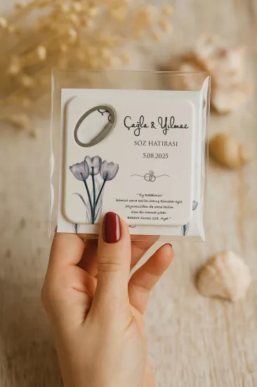 Kartlı Kare Açacak Magnet – Söz, Nişan, Kına, Nikah, Düğün Hediyesi