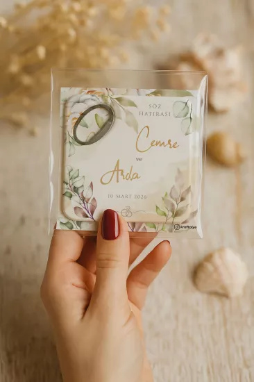Kartlı Kare Açacak Magnet – Söz, Nişan, Kına, Nikah, Düğün Hediyesi