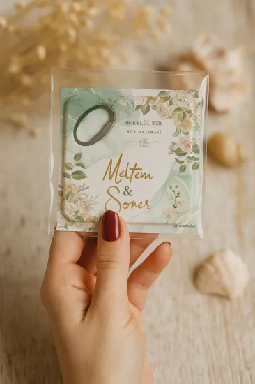 Kartlı Kare Açacak Magnet – Söz, Nişan, Kına, Nikah, Düğün Hediyesi