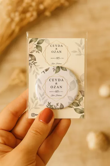 Söz Nişan Kına Nikah Düğün Hatırası Kartlı Metal Açacak Magnet