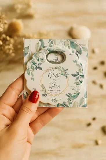 Papatya Bardak Altlığı Açacak Magnet – Jelatin Kartlı Düğün Hediyeliği