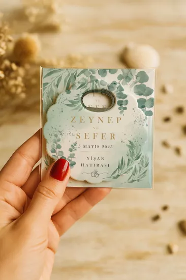 Papatya Bardak Altlığı Açacak Magnet – Jelatin Kartlı Düğün Hediyeliği