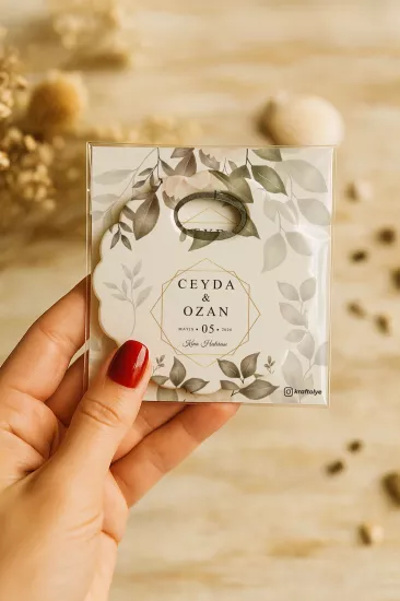 Papatya Bardak Altlığı Açacak Magnet – Jelatin Kartlı Düğün Hediyeliği
