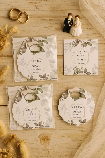 Papatya Bardak Altlığı Açacak Magnet – Jelatin Kartlı Düğün Hediyeliği