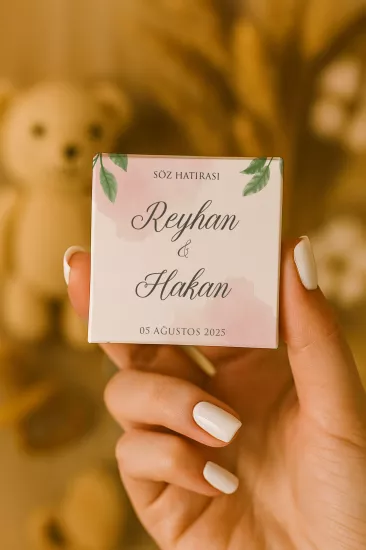 Metal Kutuda Karton Kutulu Madlen Çikolata | Söz, Nişan, Kına, Nikah, Düğün Hatırası