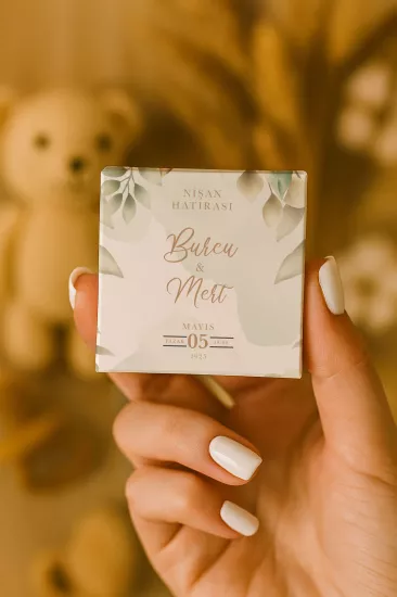 Metal Kutuda Karton Kutulu Madlen Çikolata | Söz, Nişan, Kına, Nikah, Düğün Hatırası