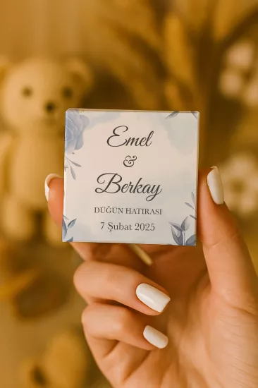 Metal Kutuda Karton Kutulu Madlen Çikolata | Söz, Nişan, Kına, Nikah, Düğün Hatırası