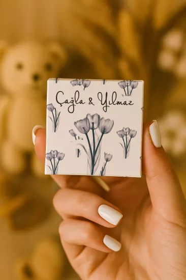 Metal Kutuda Karton Kutulu Madlen Çikolata | Söz, Nişan, Kına, Nikah, Düğün Hatırası