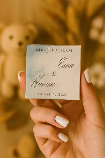 Metal Kutuda Karton Kutulu Madlen Çikolata | Söz, Nişan, Kına, Nikah, Düğün Hatırası