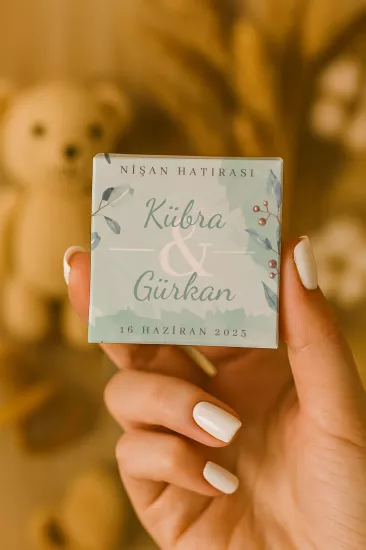 Metal Kutuda Karton Kutulu Madlen Çikolata | Söz, Nişan, Kına, Nikah, Düğün Hatırası