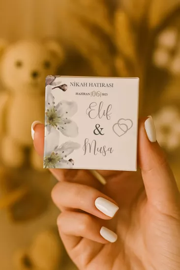 Metal Kutuda Karton Kutulu Madlen Çikolata | Söz, Nişan, Kına, Nikah, Düğün Hatırası