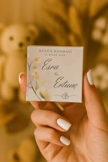 Metal Kutuda Karton Kutulu Madlen Çikolata | Söz, Nişan, Kına, Nikah, Düğün Hatırası