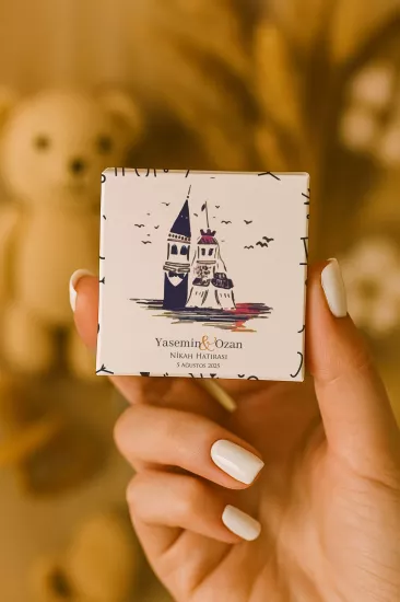 Metal Kutuda Karton Kutulu Madlen Çikolata | Söz, Nişan, Kına, Nikah, Düğün Hatırası