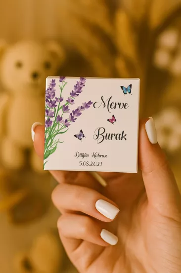 Metal Kutuda Karton Kutulu Madlen Çikolata | Söz, Nişan, Kına, Nikah, Düğün Hatırası