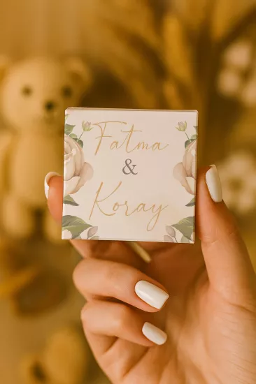 Metal Kutuda Karton Kutulu Madlen Çikolata | Söz, Nişan, Kına, Nikah, Düğün Hatırası