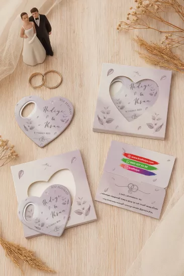 Özel Baskılı Kutulu Kalp Açacak Magnet – Söz, Nişan, Kına ve Düğün Hediyelikleri