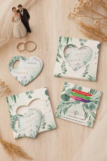 Özel Baskılı Kutulu Kalp Açacak Magnet – Söz, Nişan, Kına ve Düğün Hediyelikleri