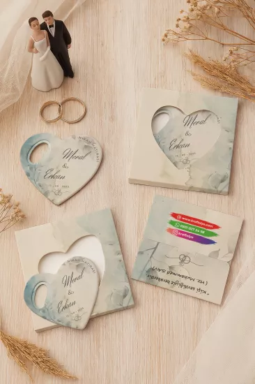 Özel Baskılı Kutulu Kalp Açacak Magnet – Söz, Nişan, Kına ve Düğün Hediyelikleri